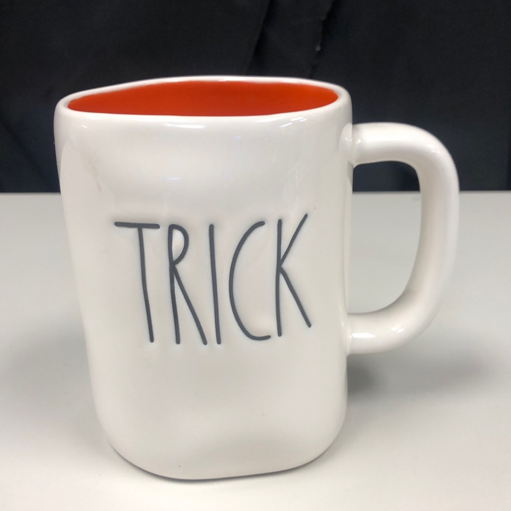 Rae Dun. Trick or Treat Mug. Orange inside.  EUC.